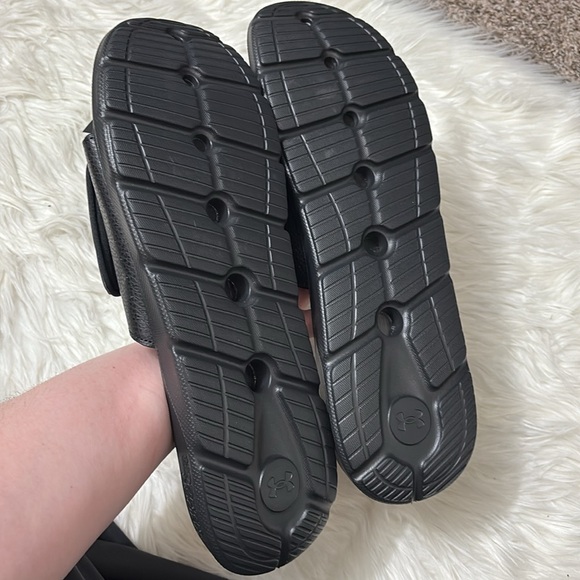 NEW In Packaging Under Armour Black White Men’s Size 17 Slides - Picture 3 of 9
